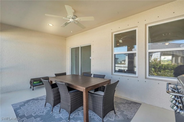 view of patio with ceiling fan