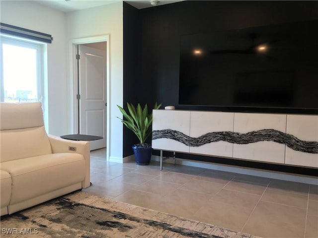 view of tiled living room