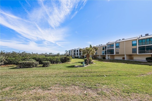 view of property's community with a yard