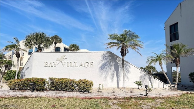 view of community sign