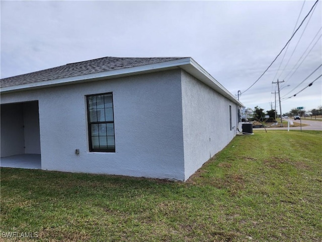 view of property exterior featuring a yard