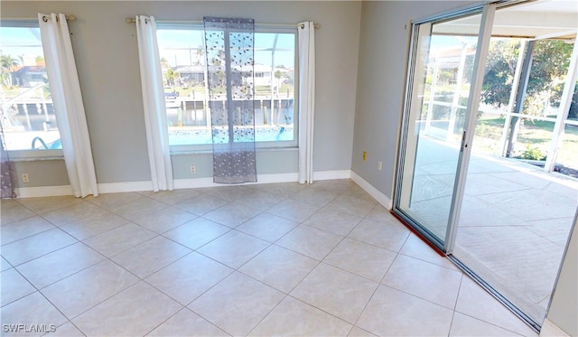 interior space with light tile patterned floors