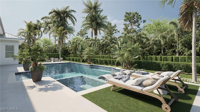 view of pool with a patio area