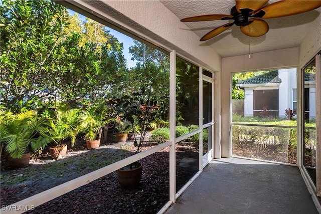 view of unfurnished sunroom