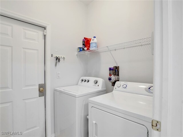 laundry room with independent washer and dryer and laundry area