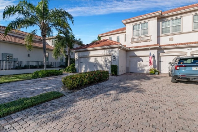 view of front of house with a garage