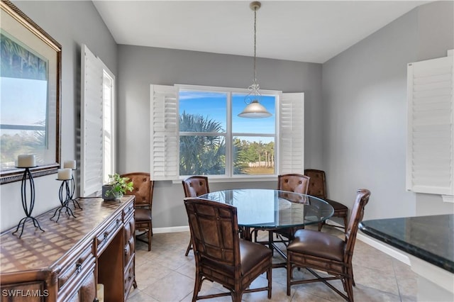 view of tiled dining space