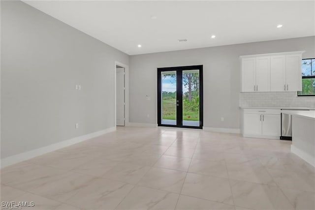 interior space featuring french doors