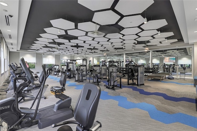 gym featuring carpet floors