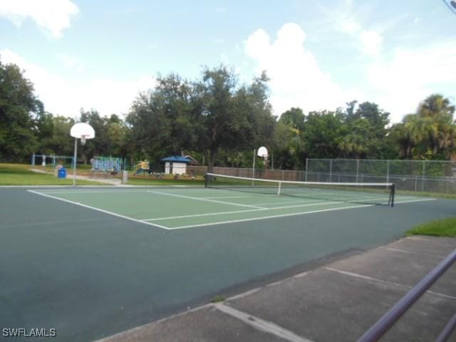 view of sport court featuring basketball court