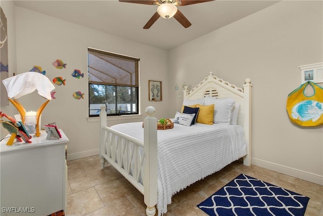 bedroom with ceiling fan