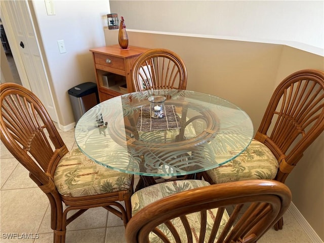 view of tiled dining room