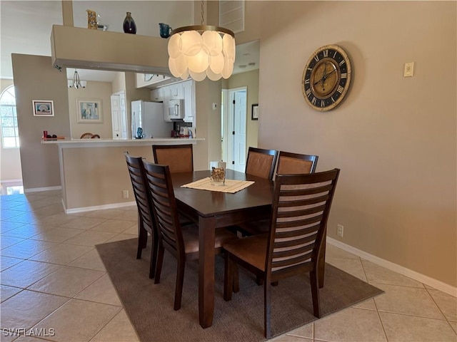 view of tiled dining room