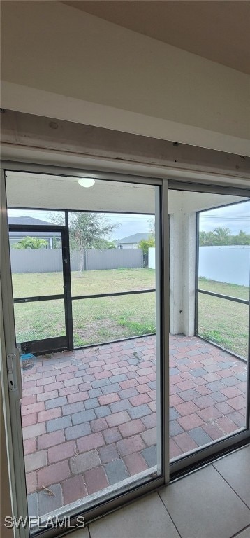 doorway with a water view