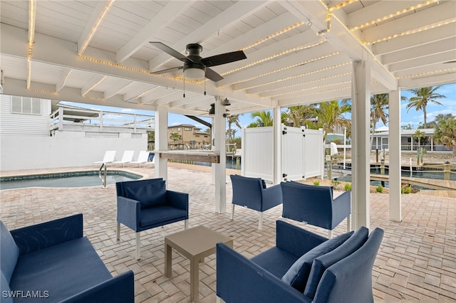 view of patio featuring an outdoor living space