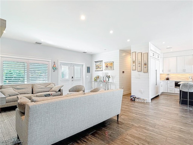 living room featuring hardwood / wood-style floors