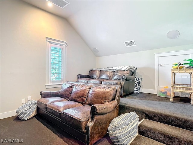 bedroom featuring vaulted ceiling