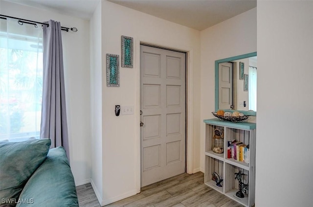 entryway with light wood-type flooring