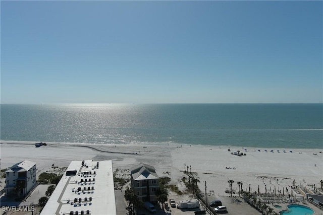 property view of water featuring a view of the beach