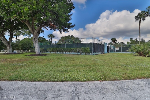 view of yard with fence