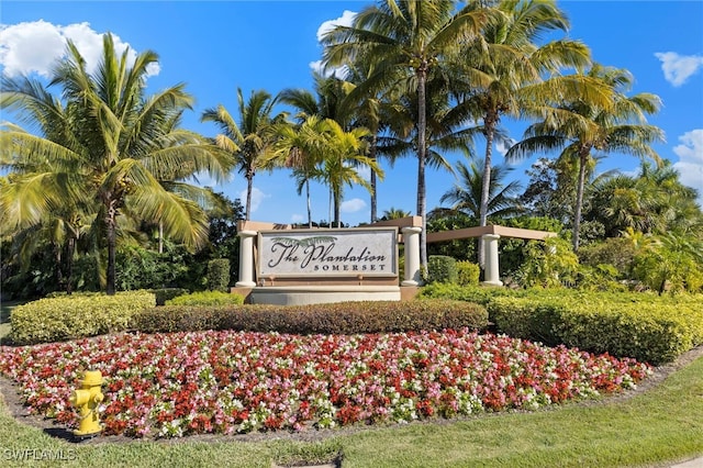 view of community sign