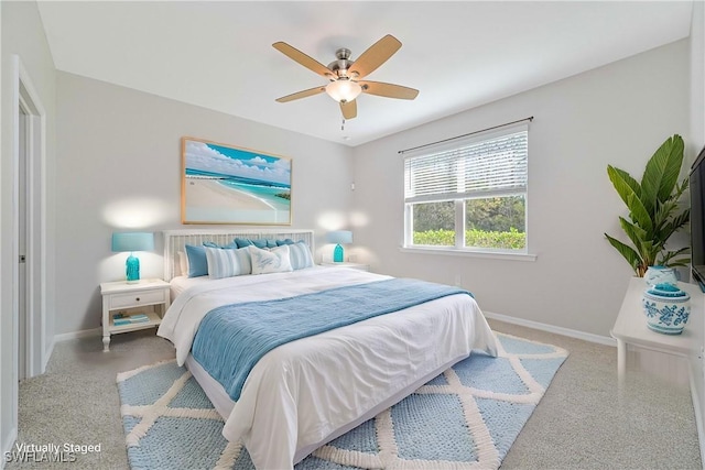 bedroom featuring ceiling fan