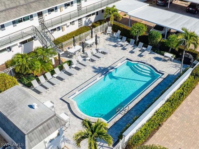 view of pool with a patio area