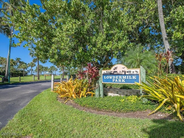 view of community sign