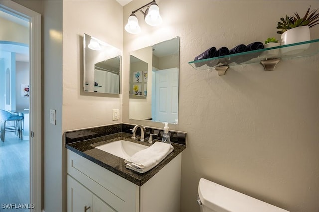 bathroom with vanity and toilet