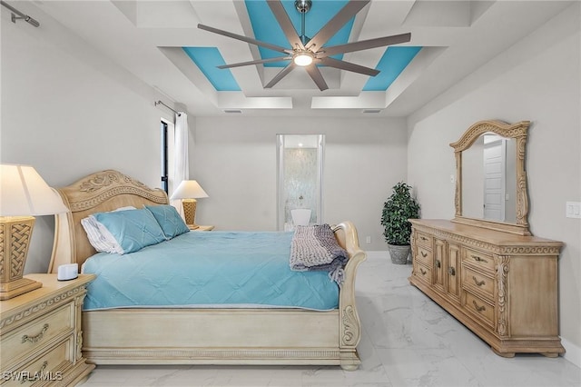 bedroom featuring ceiling fan