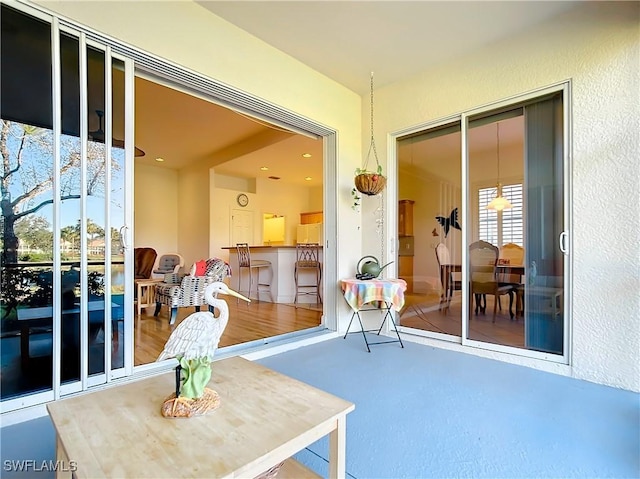 interior space featuring concrete flooring