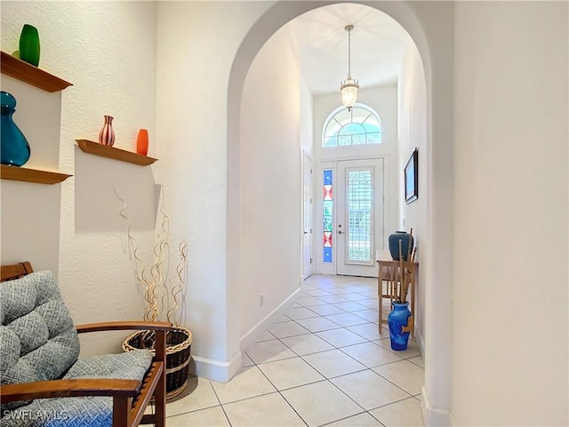 view of tiled foyer entrance