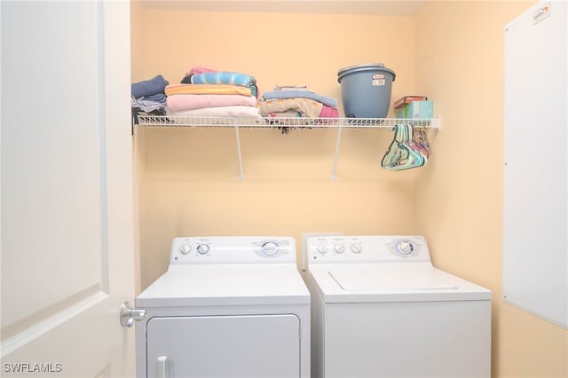 laundry area featuring washer and dryer