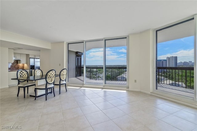 interior space featuring floor to ceiling windows