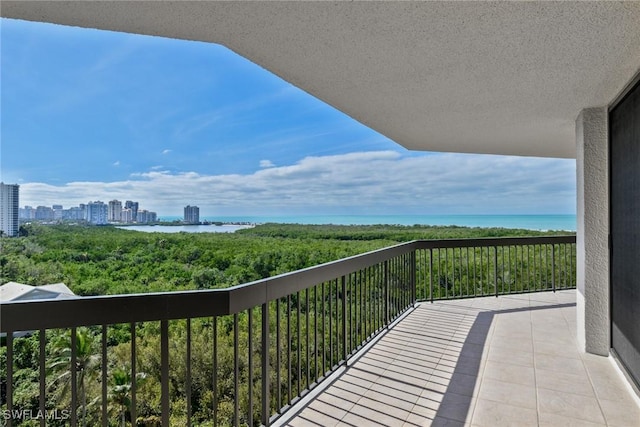 balcony with a water view