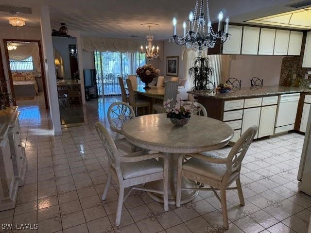 view of tiled dining area