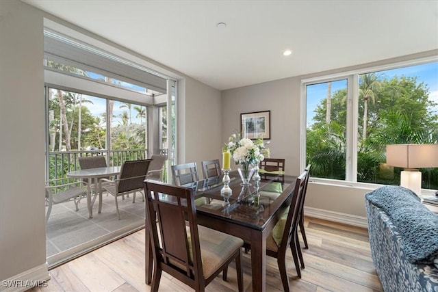 dining room featuring light wood-type flooring