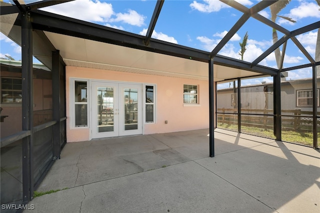 exterior space with french doors and a lanai