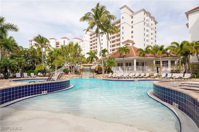 view of pool featuring a patio