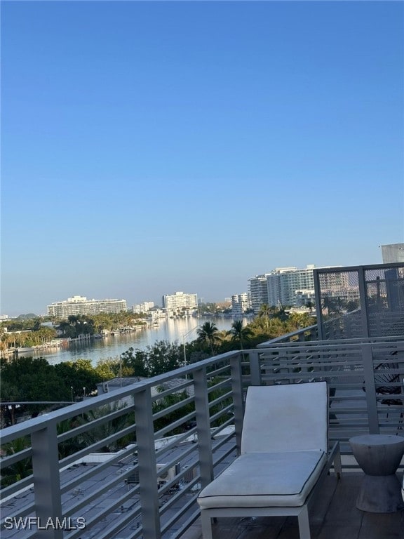 balcony with a water view