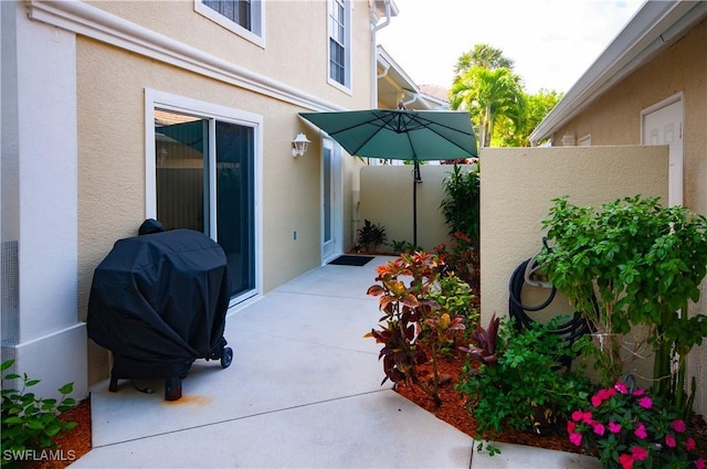 view of patio with grilling area