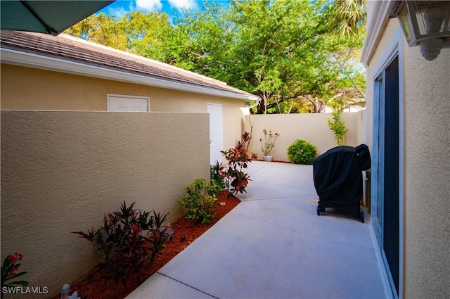 view of patio / terrace with a grill