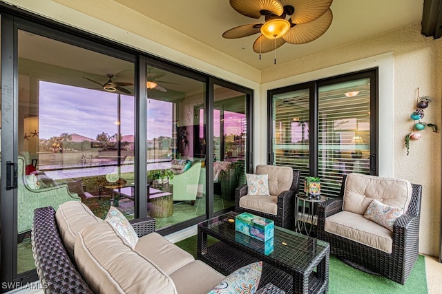 view of sunroom