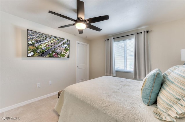 bedroom with ceiling fan