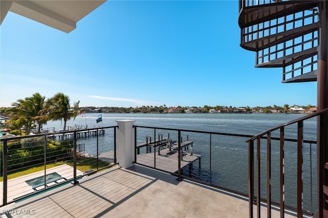 balcony with a water view