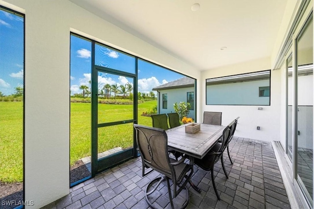 view of sunroom