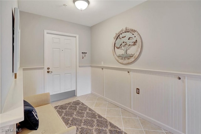 interior space with light tile patterned floors