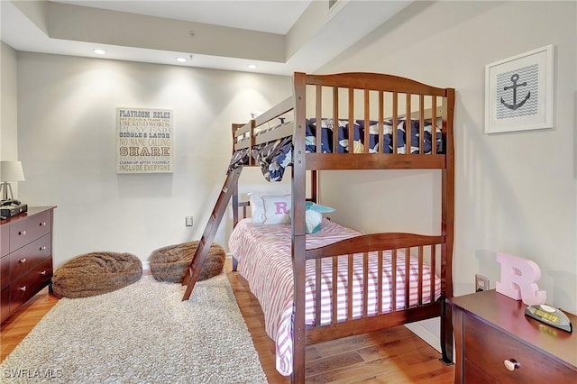 bedroom featuring light hardwood / wood-style floors