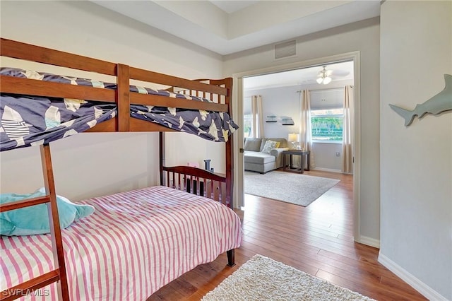 bedroom featuring hardwood / wood-style flooring