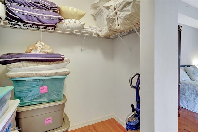 spacious closet featuring wood-type flooring